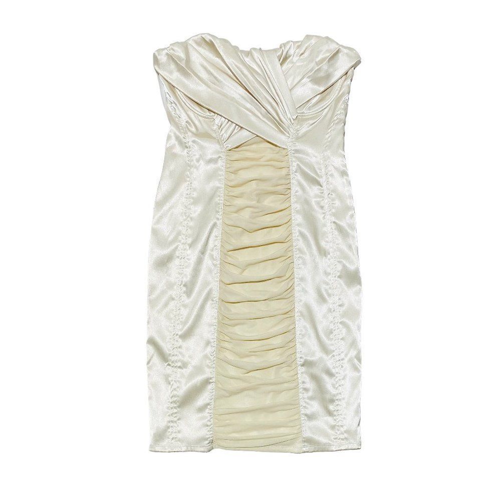 Foxy Jeans Women's Satin Strapless Dress Y2K